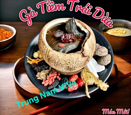Gà ác tiềm trái dừa